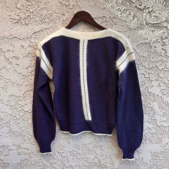 Vintage Sweaters - Vintage Angora Lambswool Purple Sweater Size Medium